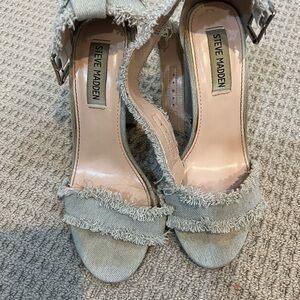 Steve Madden Frayed Denim Heels
